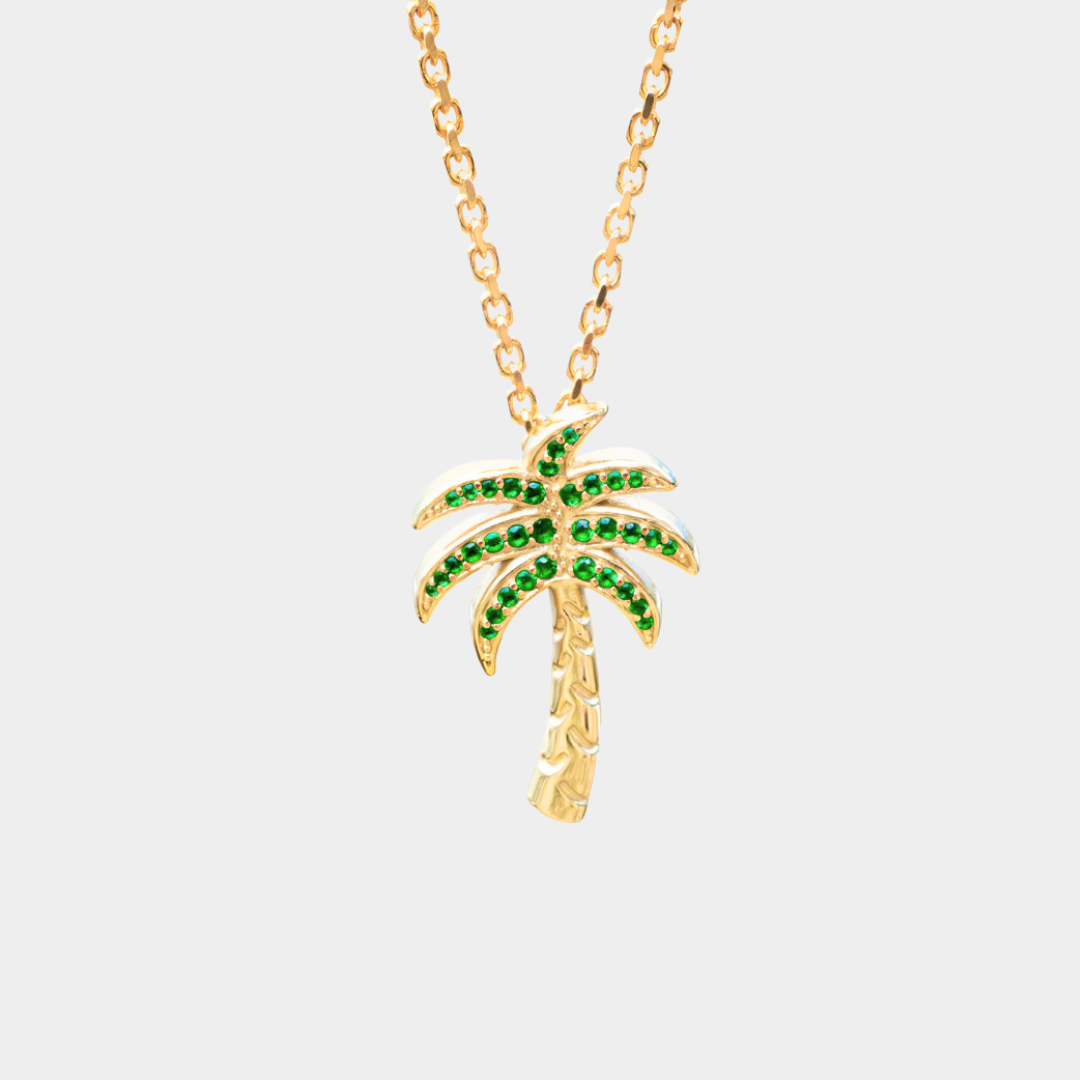Palm Tree Necklace Green