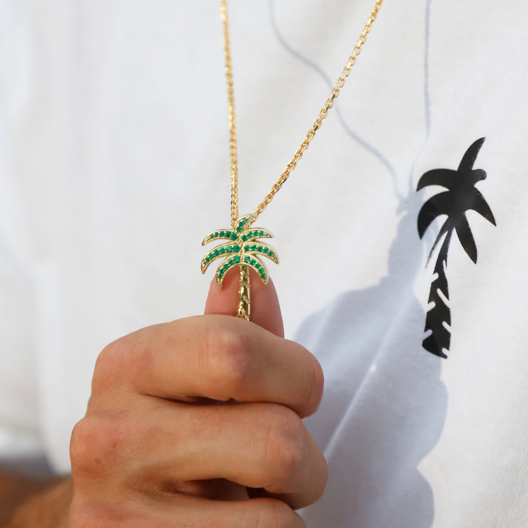 Palm Tree Necklace Green