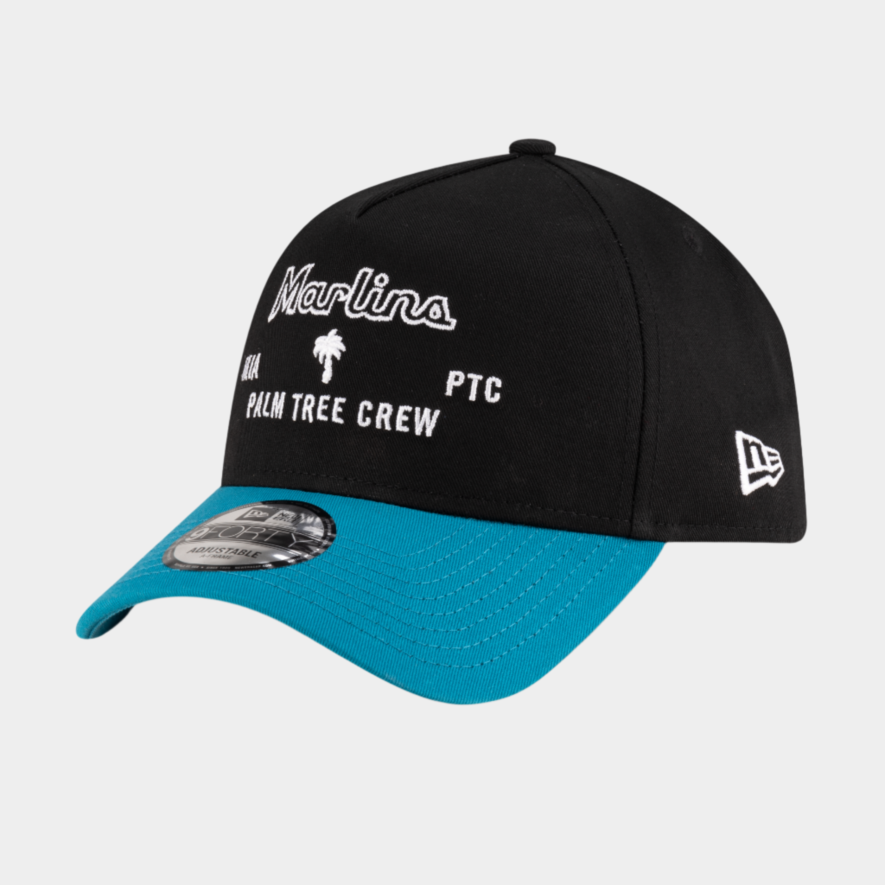 Marlins x PTC Black 9FORTY A-Frame Snapback Hat