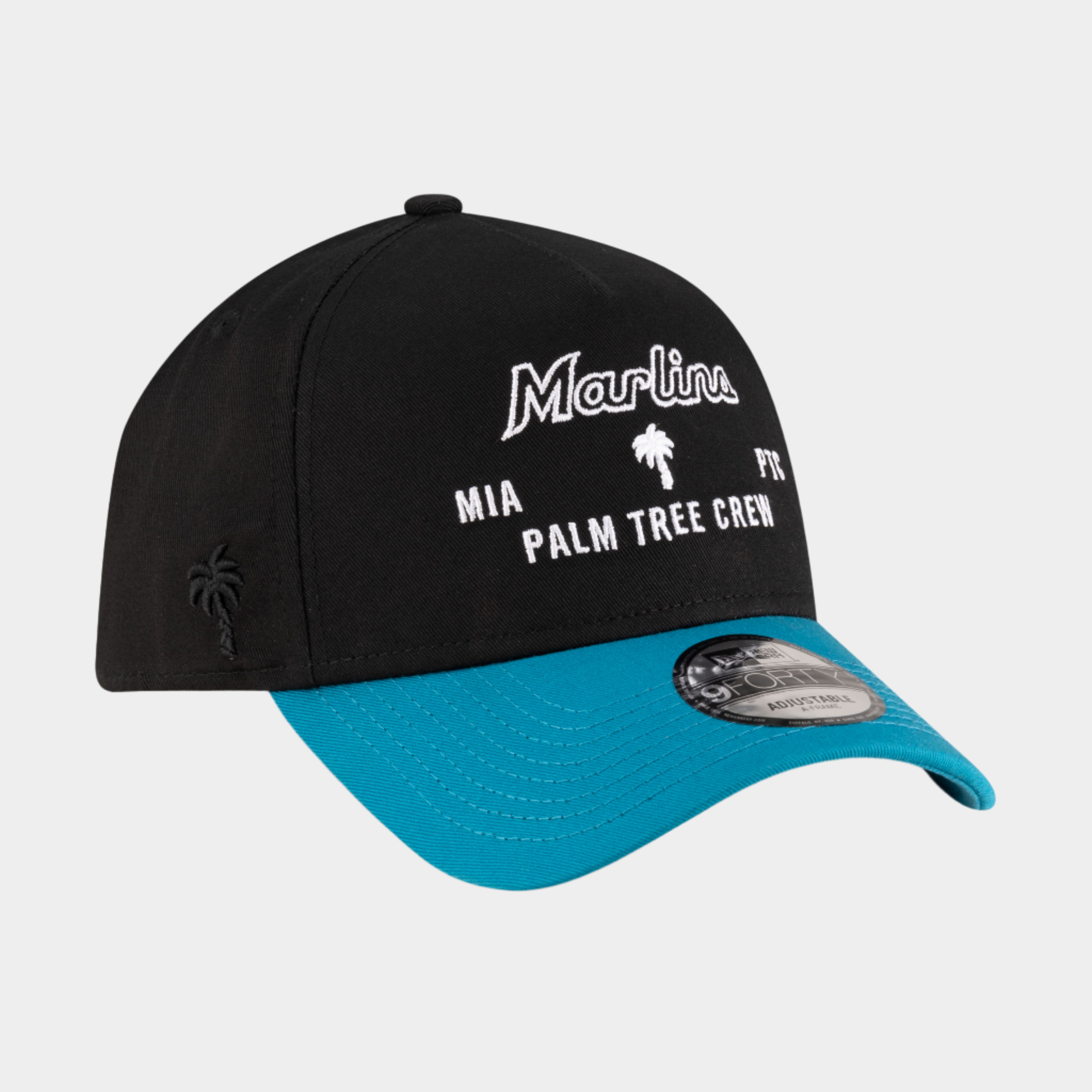 Marlins x PTC Black 9FORTY A-Frame Snapback Hat