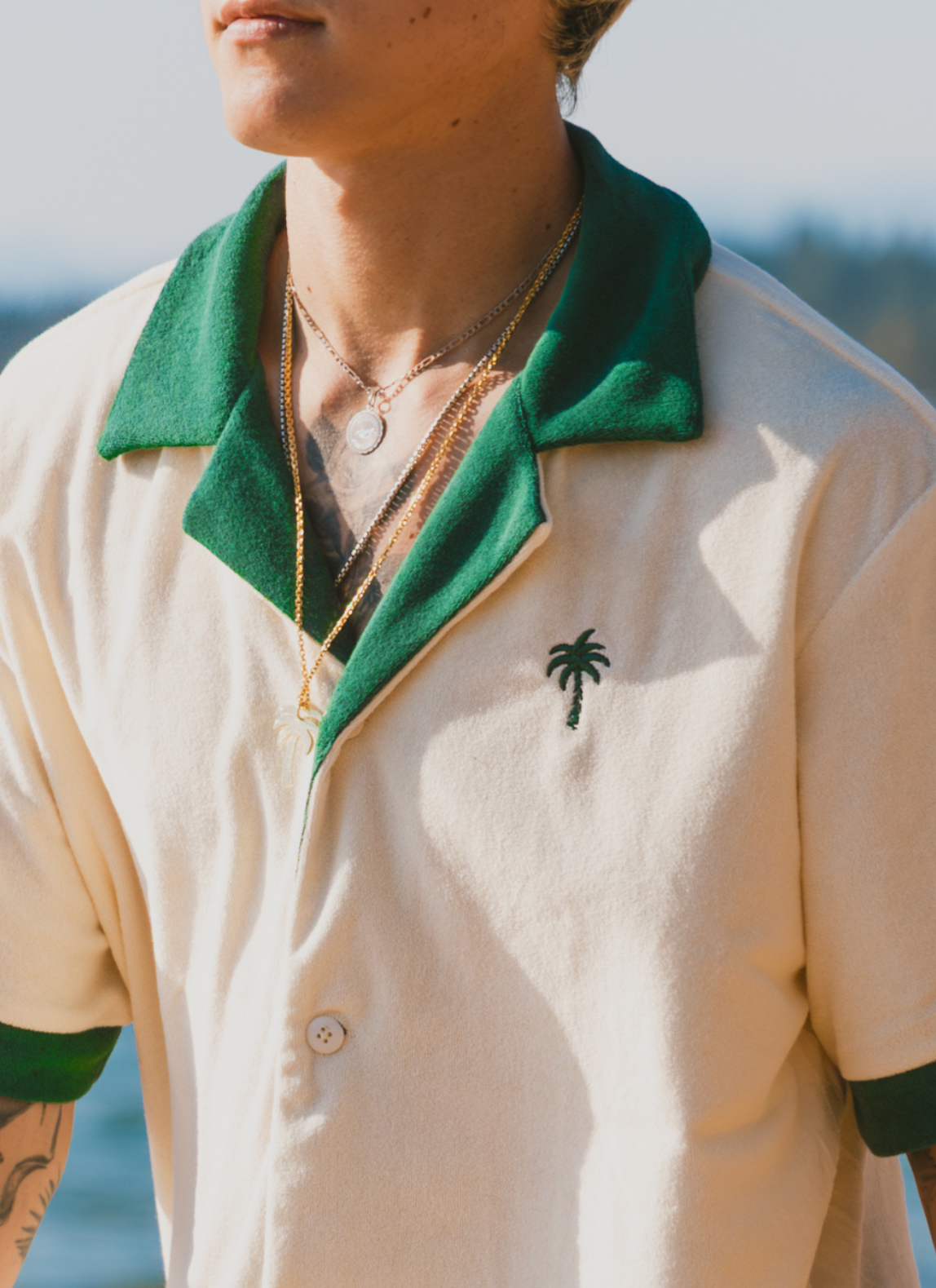 Tシャツ・カットソー Malbon Golf Malbon Palm Tree Round T-Shirt ORANGE MAN M3321P Malbon x PTC Buckets Tee