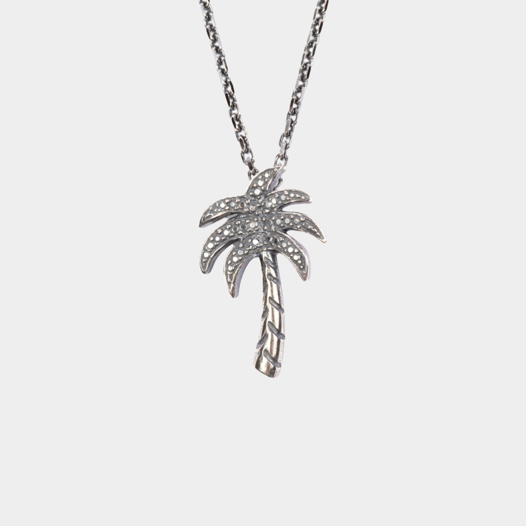 Palm Tree Necklace Silver