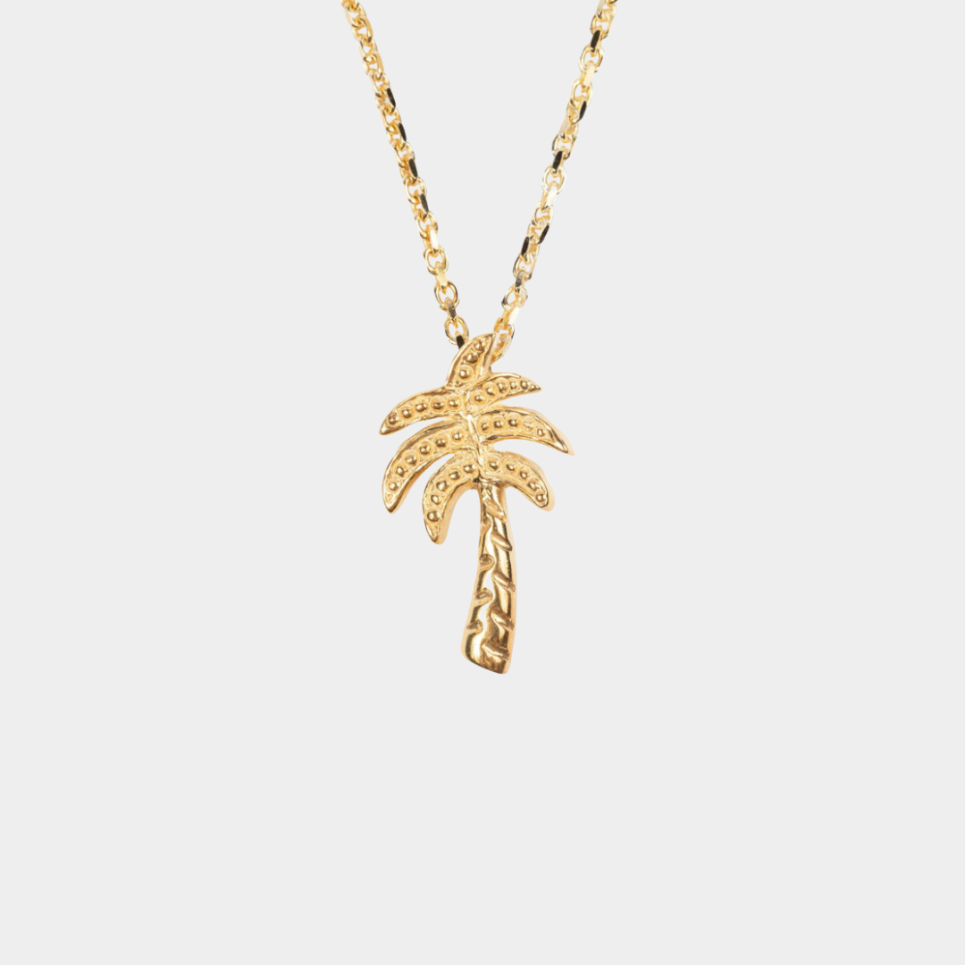 Women's Palm Tree Necklace Gold