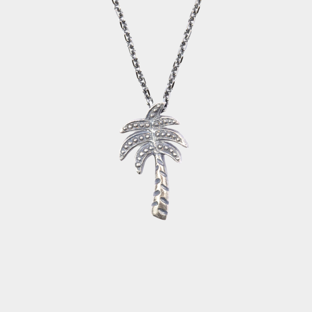 Women's Palm Tree Necklace Silver
