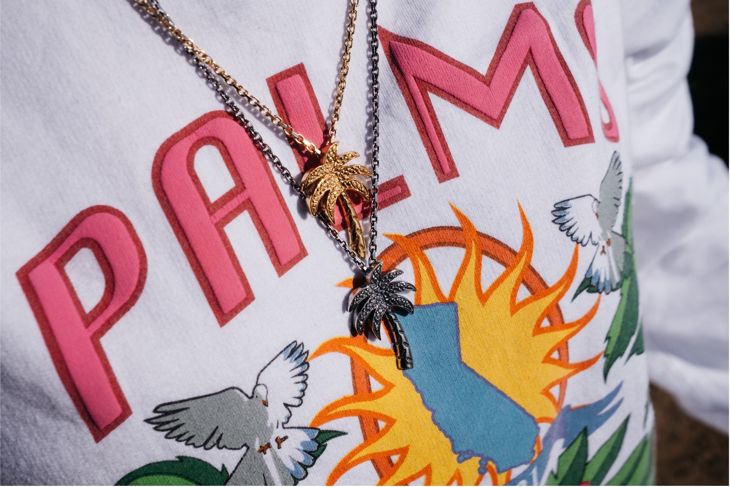 Palm Tree Necklace Silver